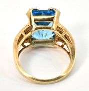 Modern Blue Topaz & Diamond Ring