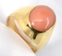 Practical Bezel Set Coral Ring