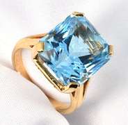 Bold and Reflective Blue Topaz Ring
