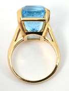 Bold and Reflective Blue Topaz Ring