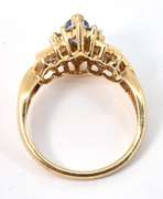 Pretty Iolite and Diamond Ring