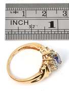 Pretty Iolite and Diamond Ring