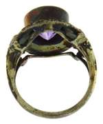 Amethyst and Marcasite Sterling Silver Ring
