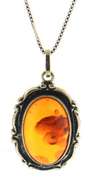 Sterling Silver Amber Necklace