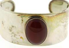 Mexico Sterling Silver Carnelian Cuff Bracelet
