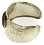 Mexico Sterling Silver Carnelian Cuff Bracelet