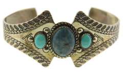 Vintage Lapis and Turquoise Cuff Bracelet