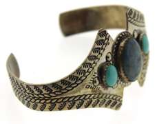 Vintage Lapis and Turquoise Cuff Bracelet