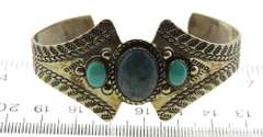 Vintage Lapis and Turquoise Cuff Bracelet