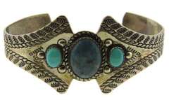 Vintage Lapis and Turquoise Cuff Bracelet