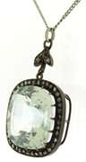 Aquamarine Pendant on Sterling Silver Chain