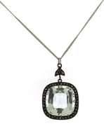 Aquamarine Pendant on Sterling Silver Chain