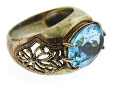 Vintage Sterling Silver Blue Topaz Ring