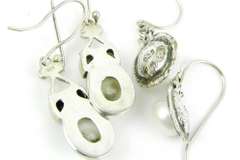 2 Pretty Pairs of Sterling Pearl Drop Earrings