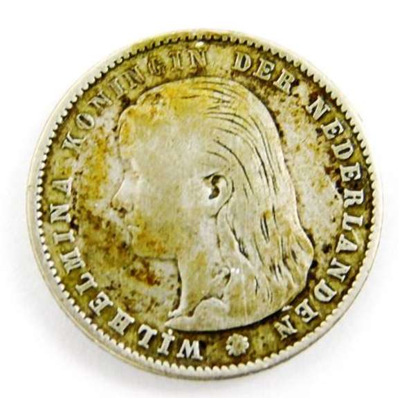 1897 Netherlands .640 Silver 25 Cent Coin