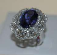 18kt White Gold Tanzanite & Diamond Cocktail Ring