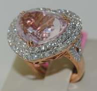 14kt Rose Gold Kunzite & Diamond Cocktail Ring