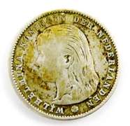 1897 Netherlands .640 Silver 25 Cent Coin
