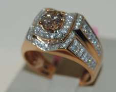 Rose Gold Men's Diamond Ring in 14kt Gold