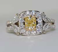 18kt White Gold Fancy Yellow Diamond Ring