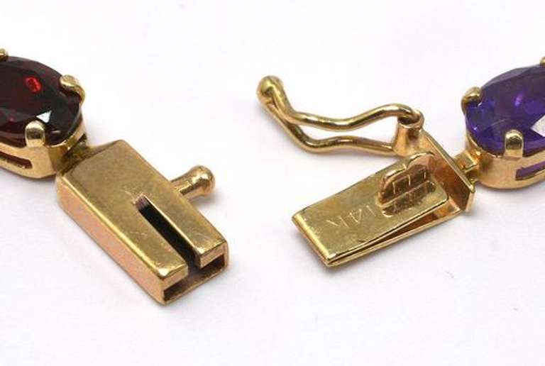 Cool Rainbow Multi-Gem Bracelet in 14KT Yellow Gold