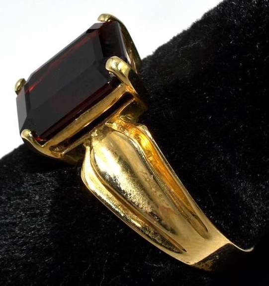 Huge Garnet Ring in 14KT Yellow Gold
