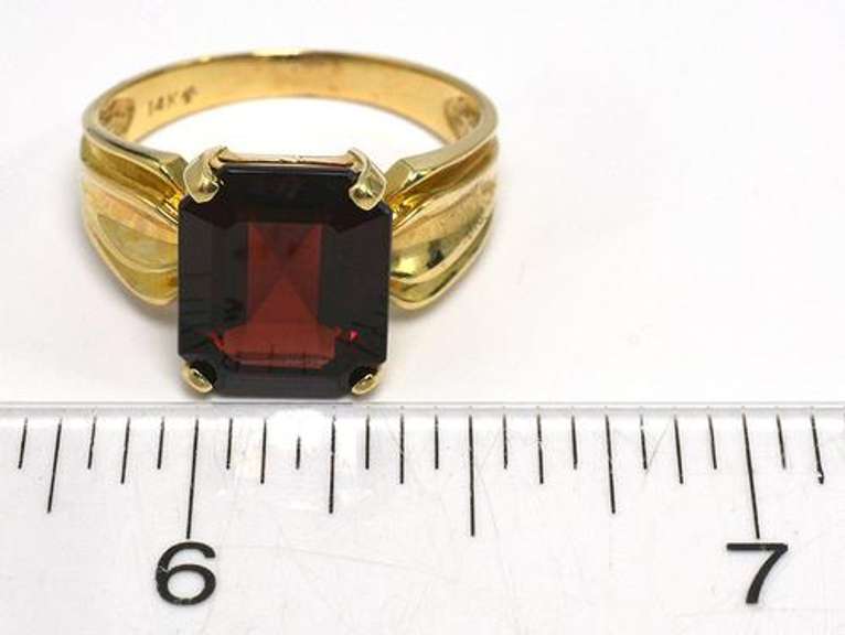Huge Garnet Ring in 14KT Yellow Gold
