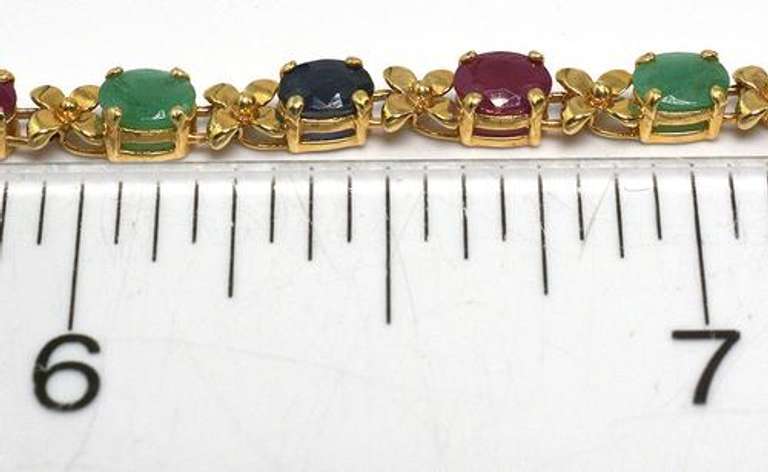 Sparkly Multi-Gem Bracelet in 14KT Yellow Gold