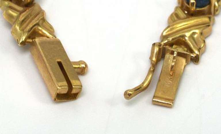 Colorful Multi-Gem X-Link Bracelet in 14KT Yellow Gold