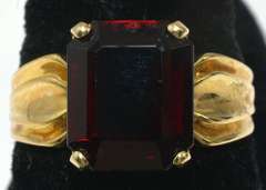 Huge Garnet Ring in 14KT Yellow Gold