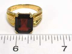 Huge Garnet Ring in 14KT Yellow Gold
