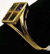 Mod Geometric Multi-Stone Ring in 14KT Yellow Gold