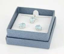 Set of Sterling Silver Blue Topaz Earrings and Necklace