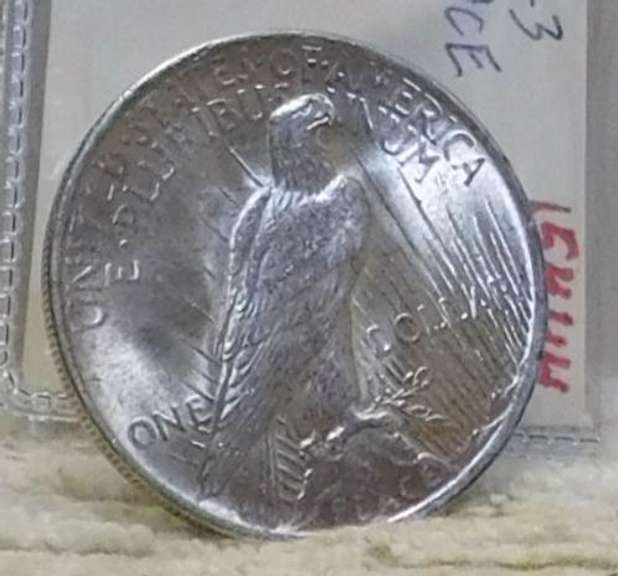 1923 Peace Dollar, almost Uncirculated, Lusterous.