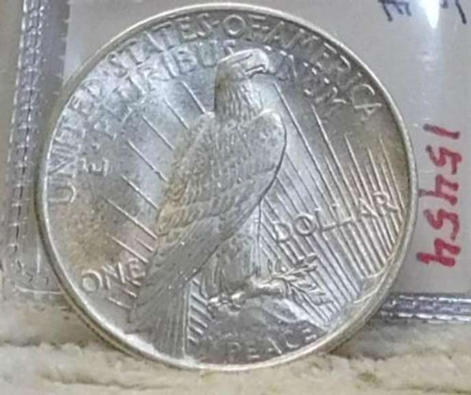 1925 Peace Dollar, almost Uncirculated, Lusterous.