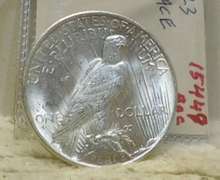 1923 Peace Dollar, almost Uncirculated, Lusterous.