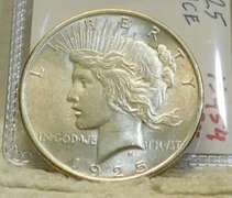 1925 Peace Dollar, almost Uncirculated, Lusterous.