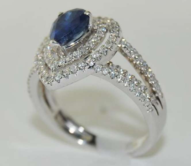 Fashionable Sapphire and Diamond Ring