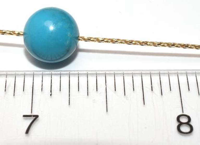14KT Yellow Gold Necklace with Turquoise Bead