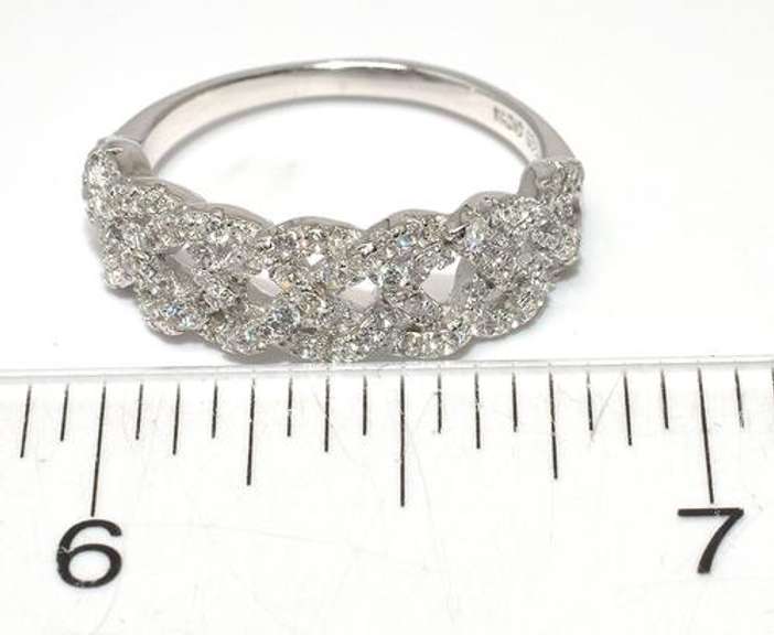 Sterling Silver CZ Braided Ring