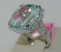 Cool Aquamarine and Diamond Cocktail Ring