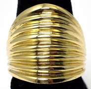 Heavy Segmented 14KT Yellow Gold Band Ring