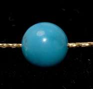 14KT Yellow Gold Necklace with Turquoise Bead