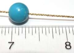 14KT Yellow Gold Necklace with Turquoise Bead