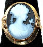 Fancy Wedgewood Cameo Ring in 14KT Yellow Gold