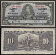 $10 1937 Bank of Canada King George VI Radar