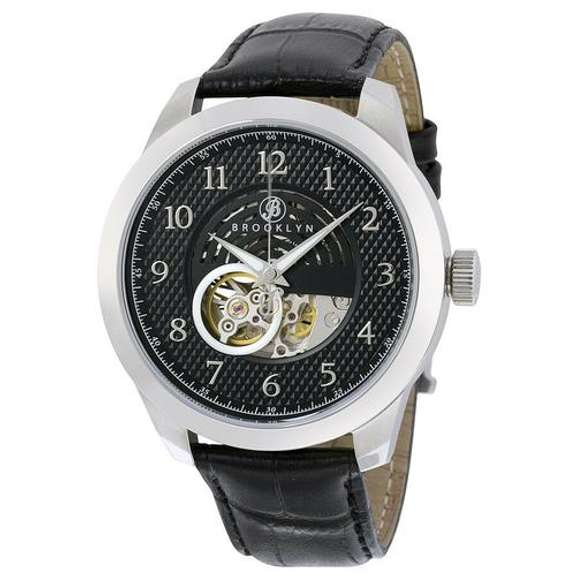 New Mens Brooklyn Watch Co. w Black Dial & Open Heart