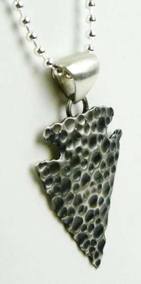 Large Sterling Arrowhead Pendant & Chain