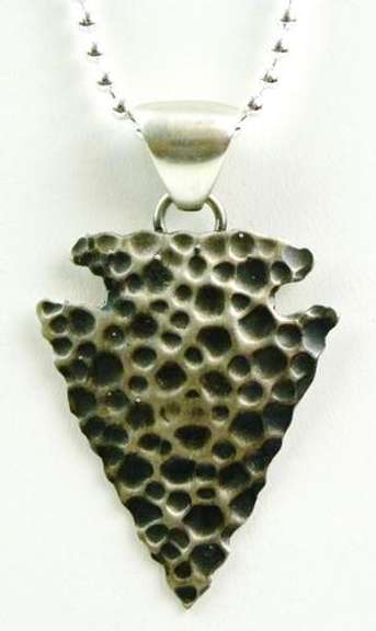 Large Sterling Arrowhead Pendant & Chain