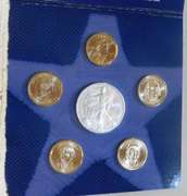2007 Dollar Set, w/Silver Eagle, Uncirculated Mint